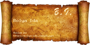 Bolya Ida névjegykártya