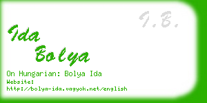 ida bolya business card